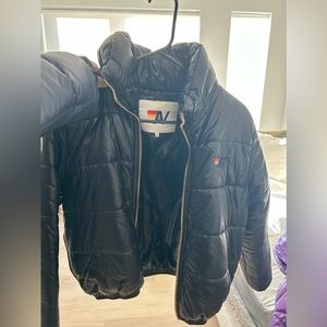Black bolt luxe Apres aviator nation puffer jacket